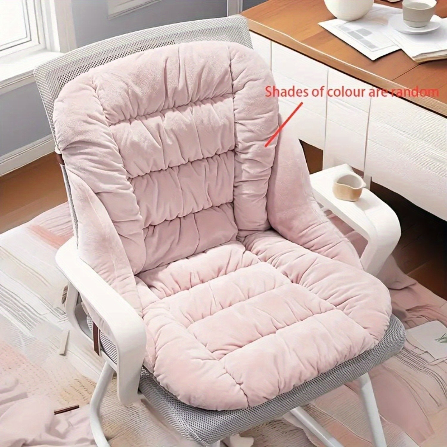 HAOZCL Ergonomic Office Chair Cushion with Integrated Backrest Thick, Washable Seat Pad for Comfort and Support