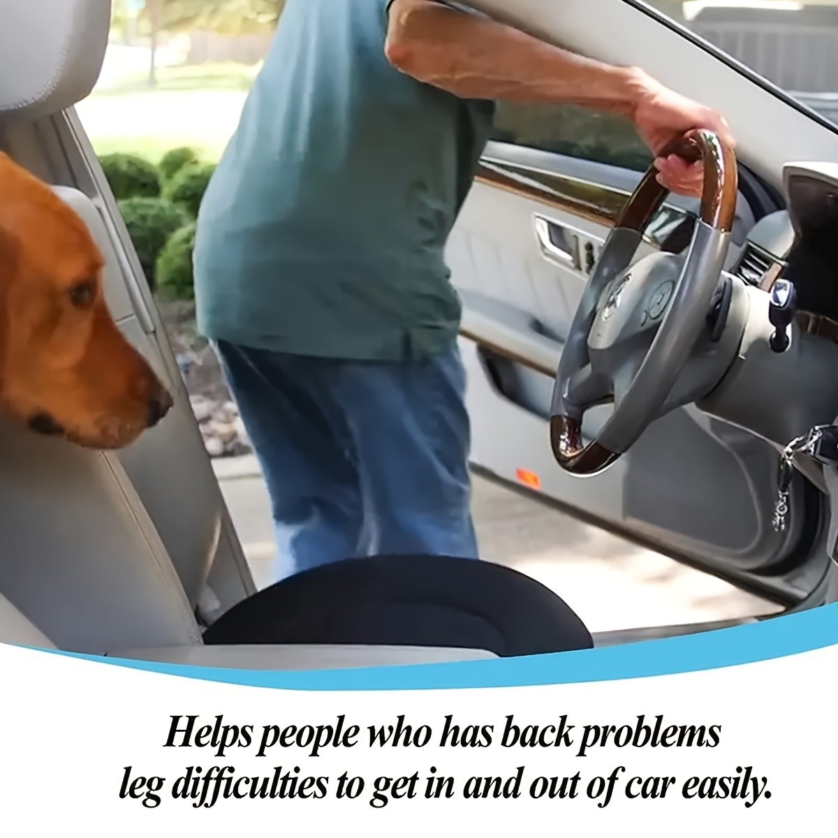 HAOZCL 360 Rotating Car Seat Cushion  Portable Anti-Slip Cushion with Easy Installation for Elderly, Pregnant, and Universal Use