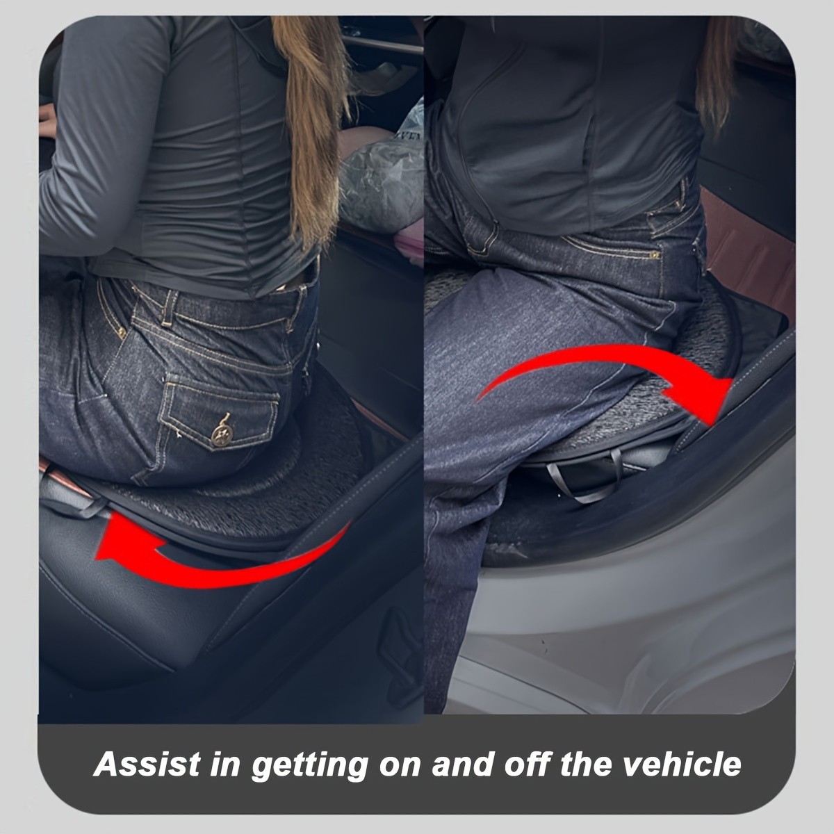 HAOZCL 360 Rotating Car Seat Cushion  Portable Anti-Slip Cushion with Easy Installation for Elderly, Pregnant, and Universal Use