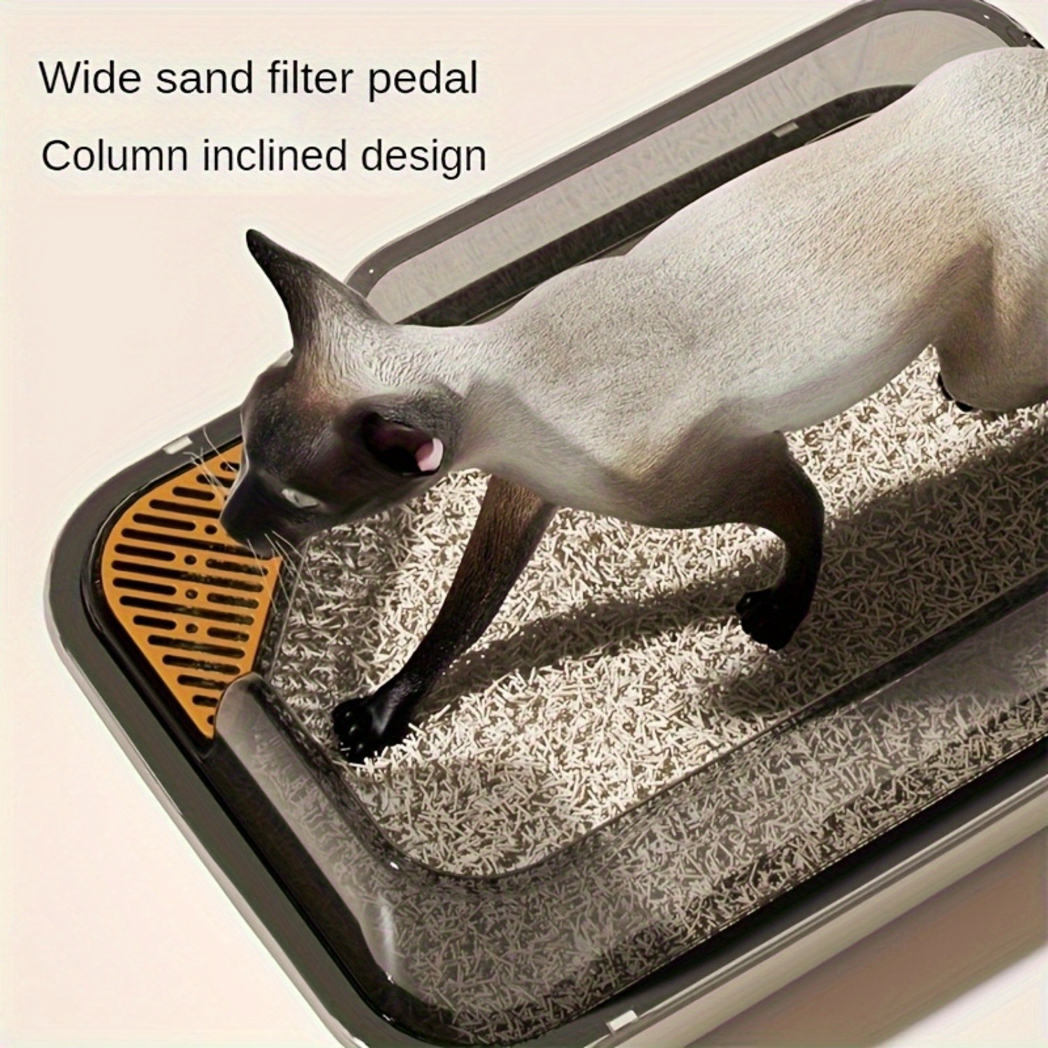 HAOZCL Extra Large Half-Closed Litter Box with High Fence and Cleaning Spoon Spacious, Splash-Proof Design for Multi-Cat Homes and Easy Maintenance