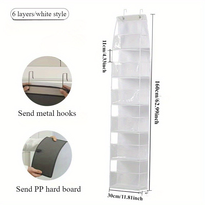 HAOZCL 6-Shelf Over-the-Door Hanging Bathroom Organizer Rack  Versatile Storage for Bathroom, Closet, Pantry, and More