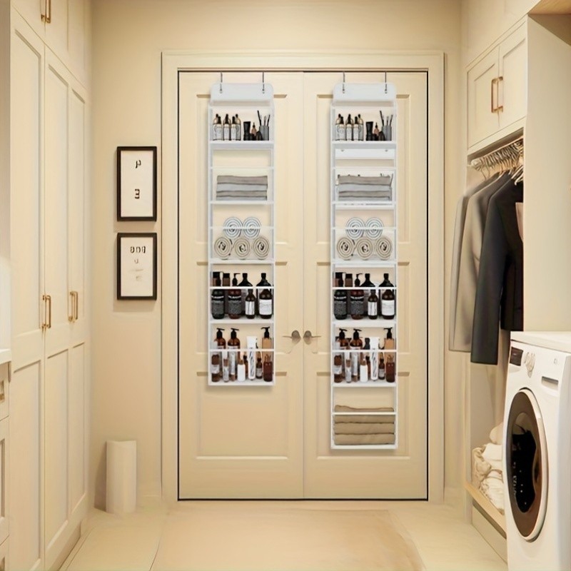 HAOZCL 6-Shelf Over-the-Door Hanging Bathroom Organizer Rack  Versatile Storage for Bathroom, Closet, Pantry, and More