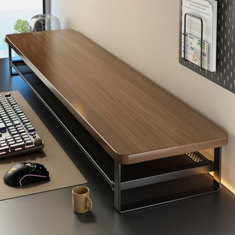 HAOZCL Dual-Layer Computer Desk Stand with Storage Drawers  Heavy-Duty, Space-Saving Workstation with Monitor Stand & Keyboard Tray