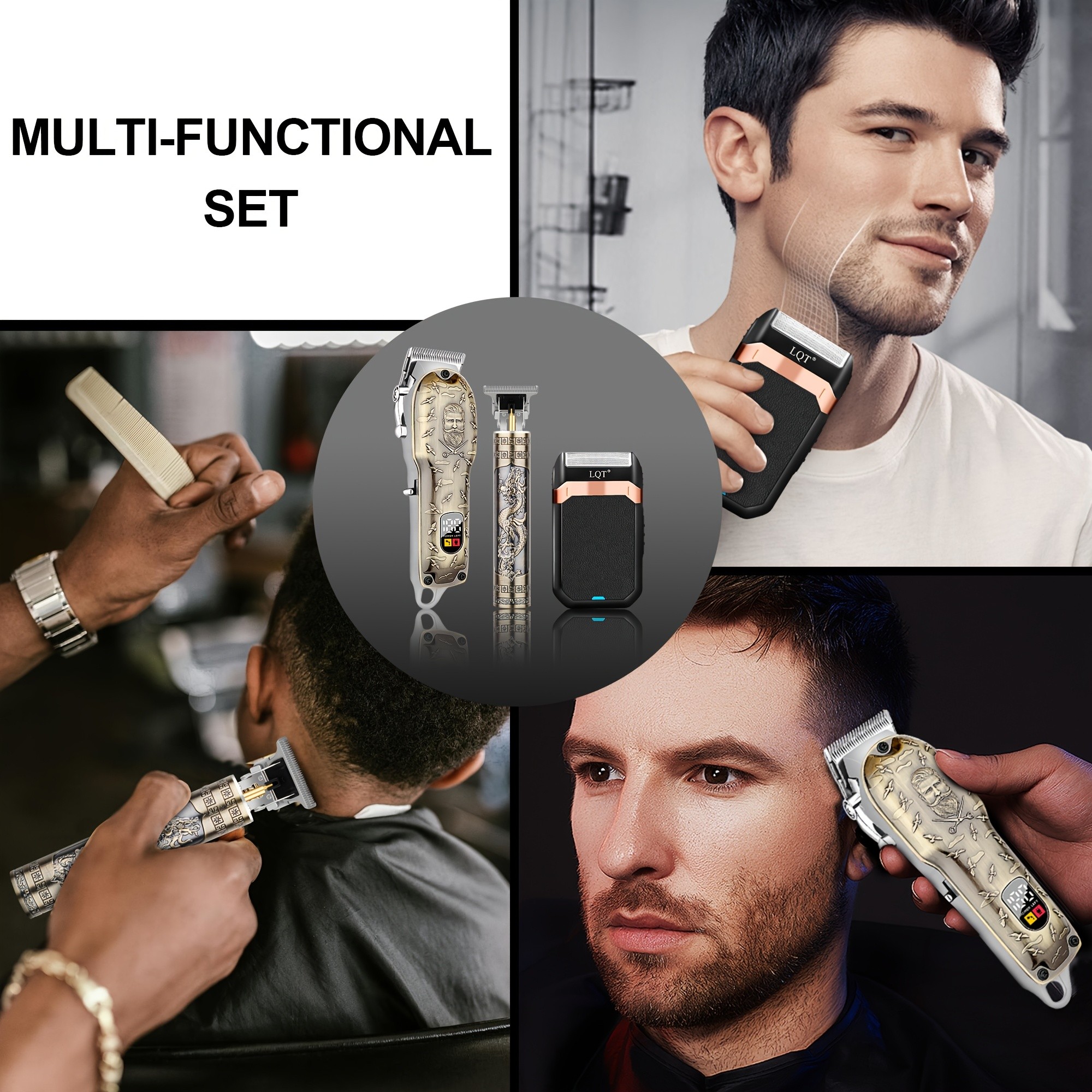 LQT 3pcs Professional Electric Hair Clipper Set