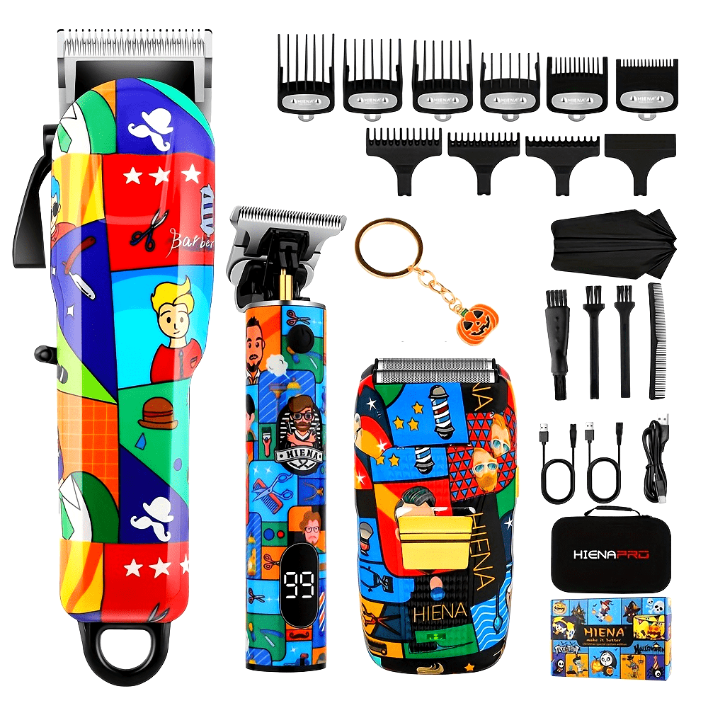 HIENA 3pcs Electric Hair Clipper Set
