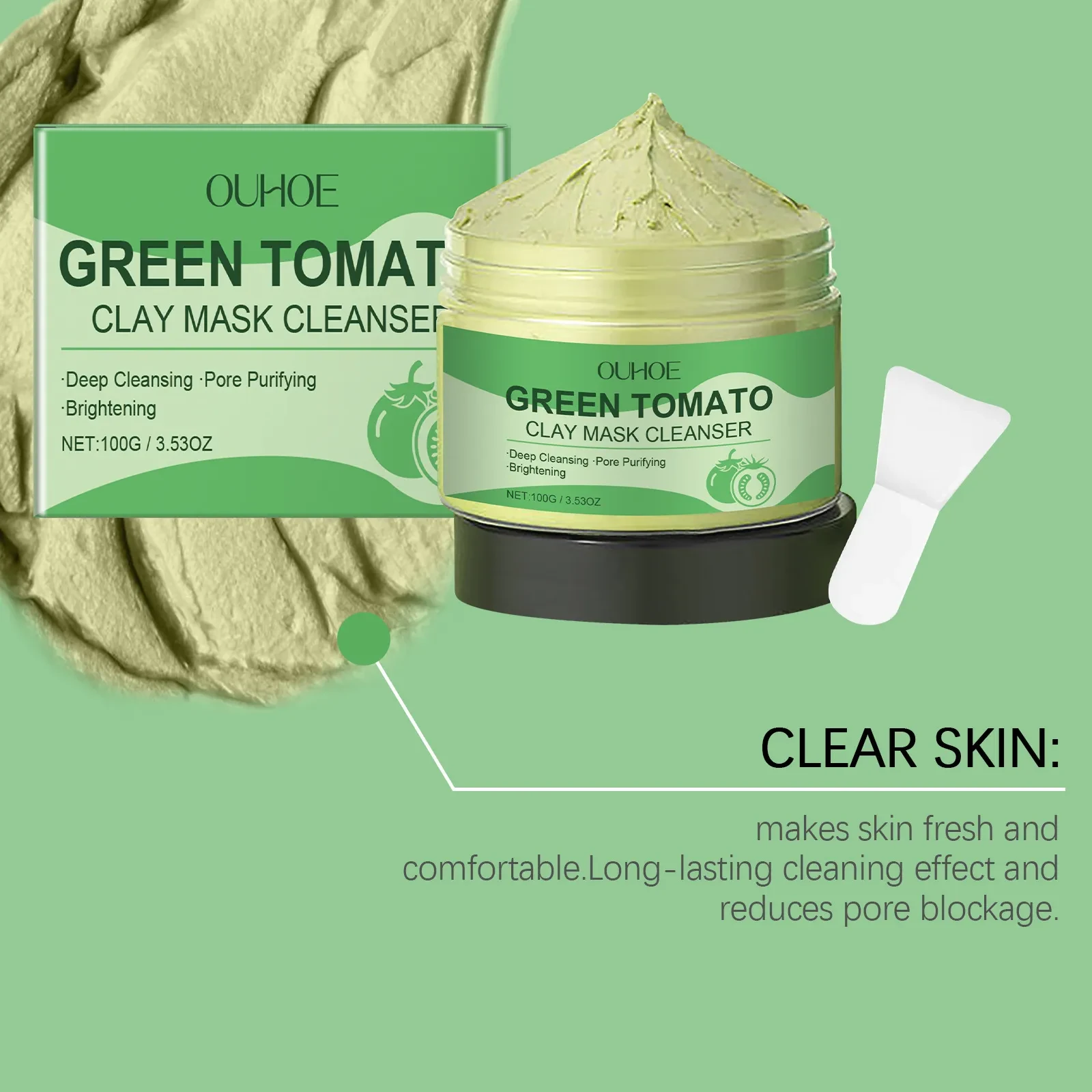 OUHOE Green Tomato Clay Mask Cleanser