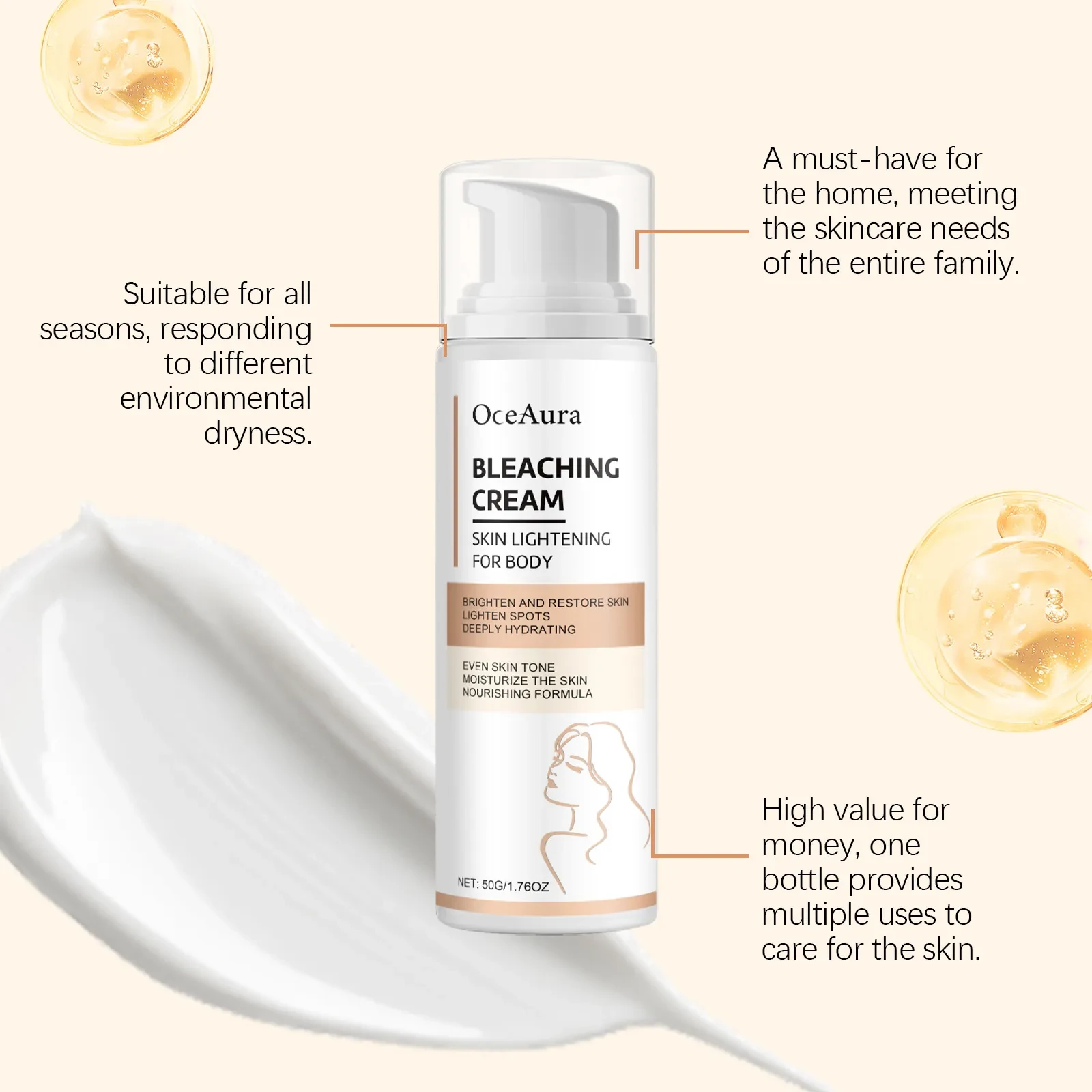 OceAura Bleaching Cream for Body