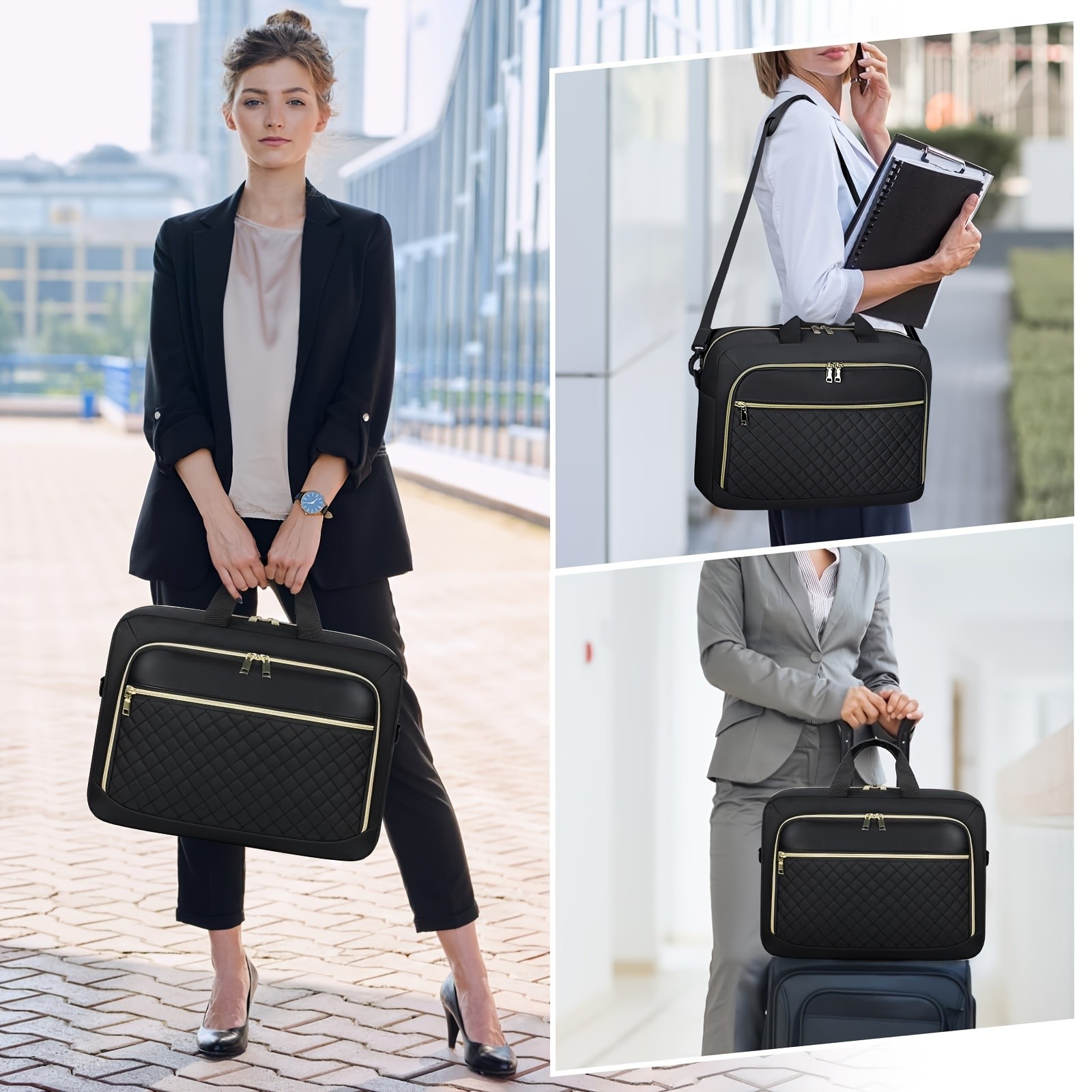 NEWHEY 39.62 cm TSA-Approved Laptop Briefcase for Women  Stylish, Durable, and Secure