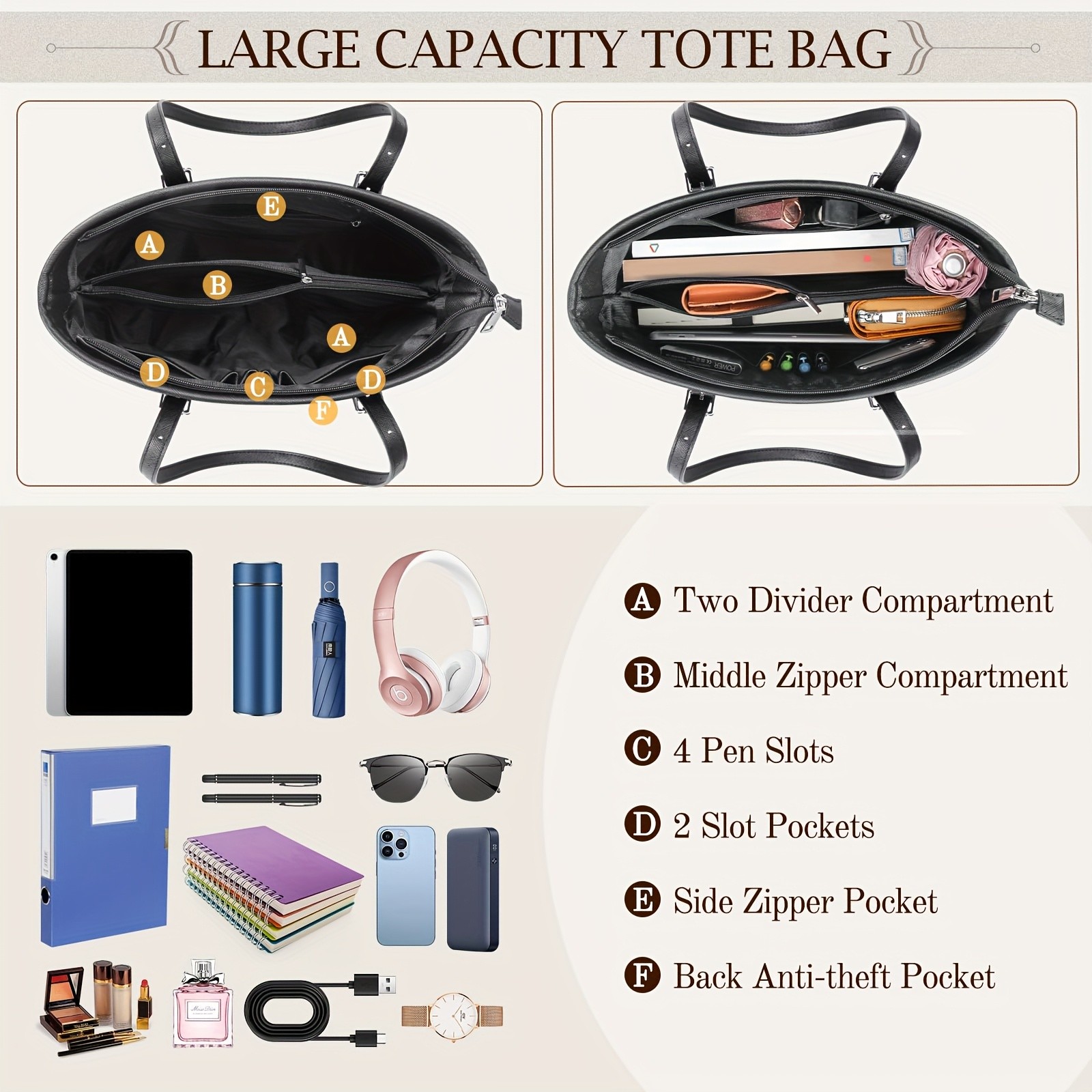 NEWHEY Womens Faux Leather Shoulder Bag Spacious, Stylish, and TSA-Compliant for Everyday Essentials