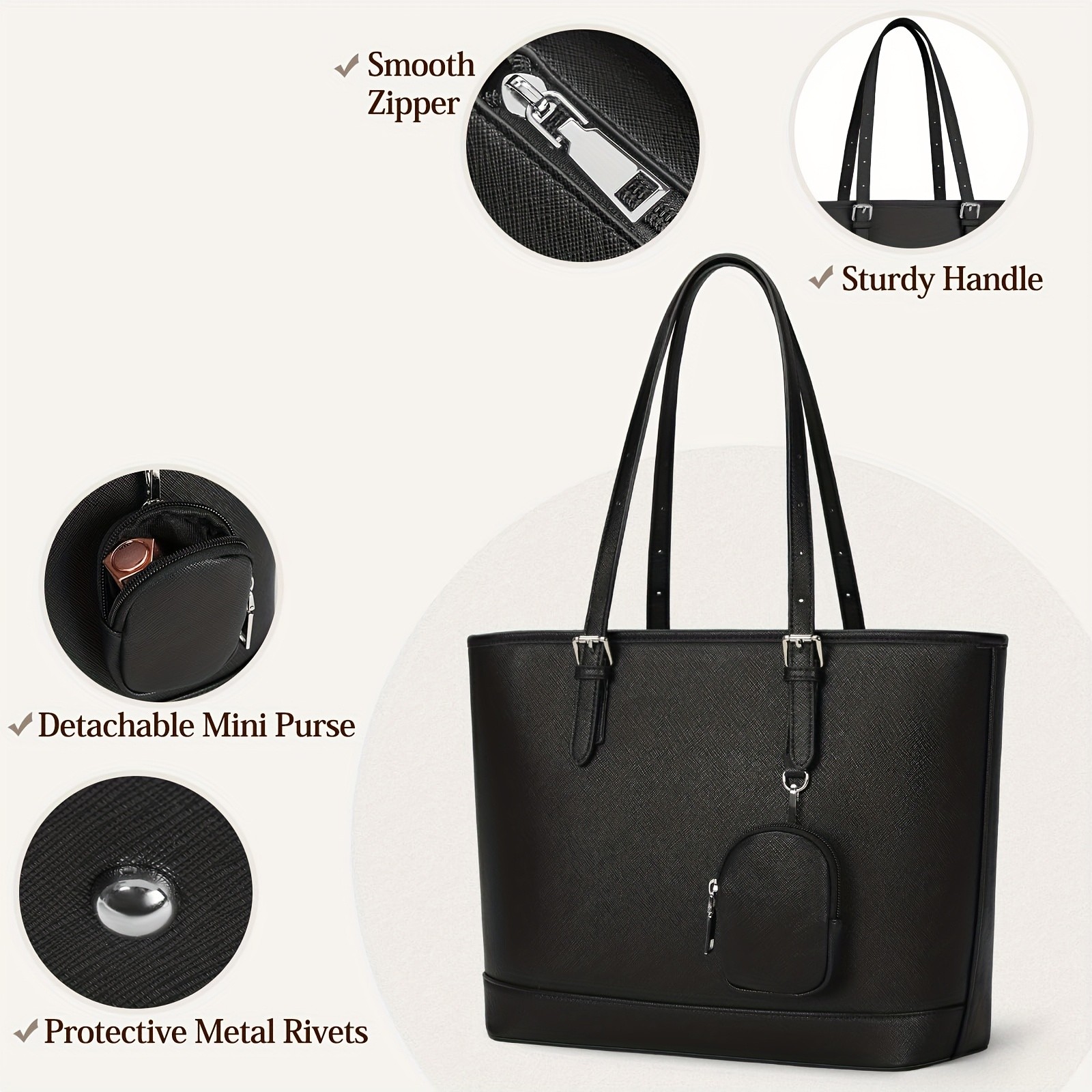 NEWHEY Womens Faux Leather Shoulder Bag Spacious, Stylish, and TSA-Compliant for Everyday Essentials