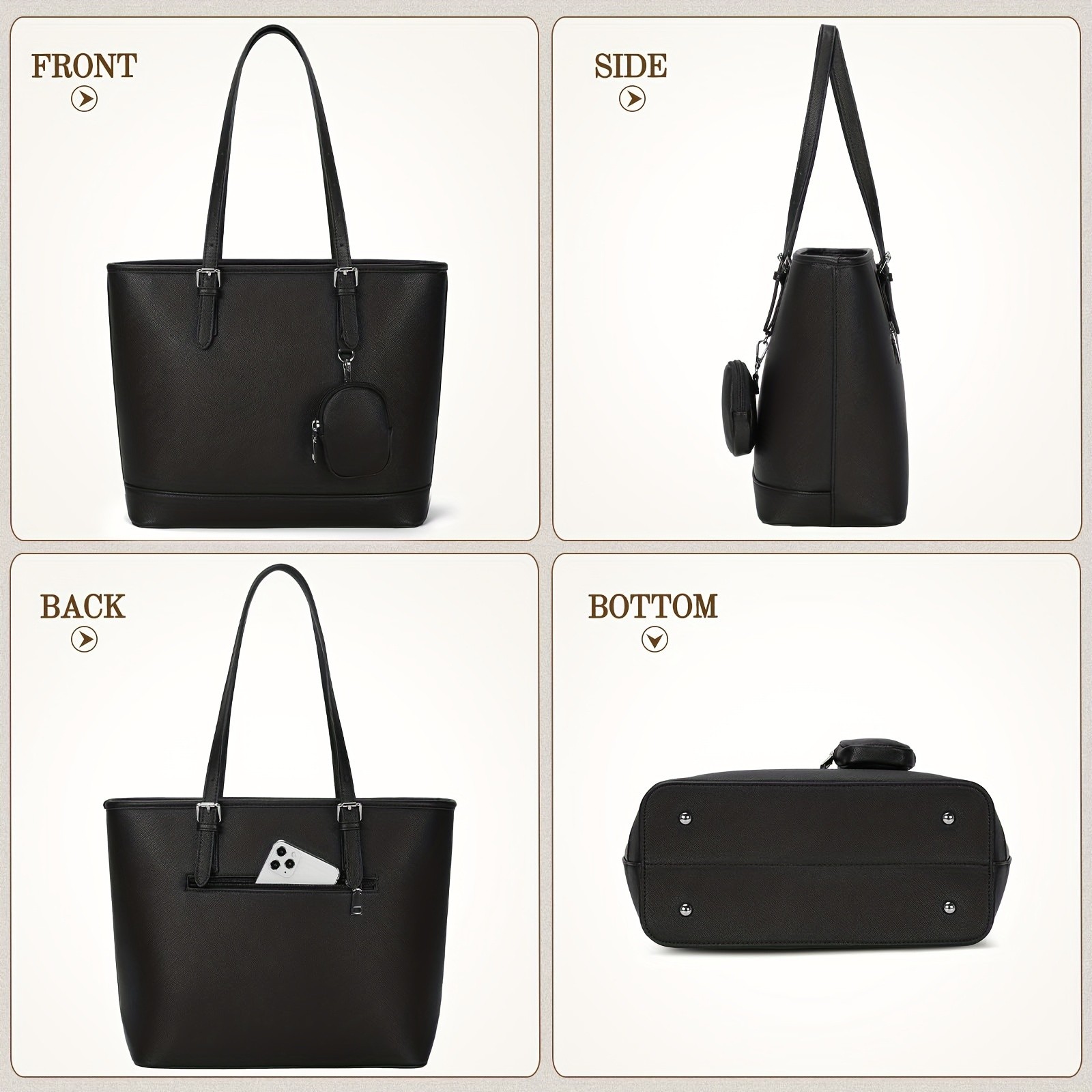 NEWHEY Womens Faux Leather Shoulder Bag Spacious, Stylish, and TSA-Compliant for Everyday Essentials