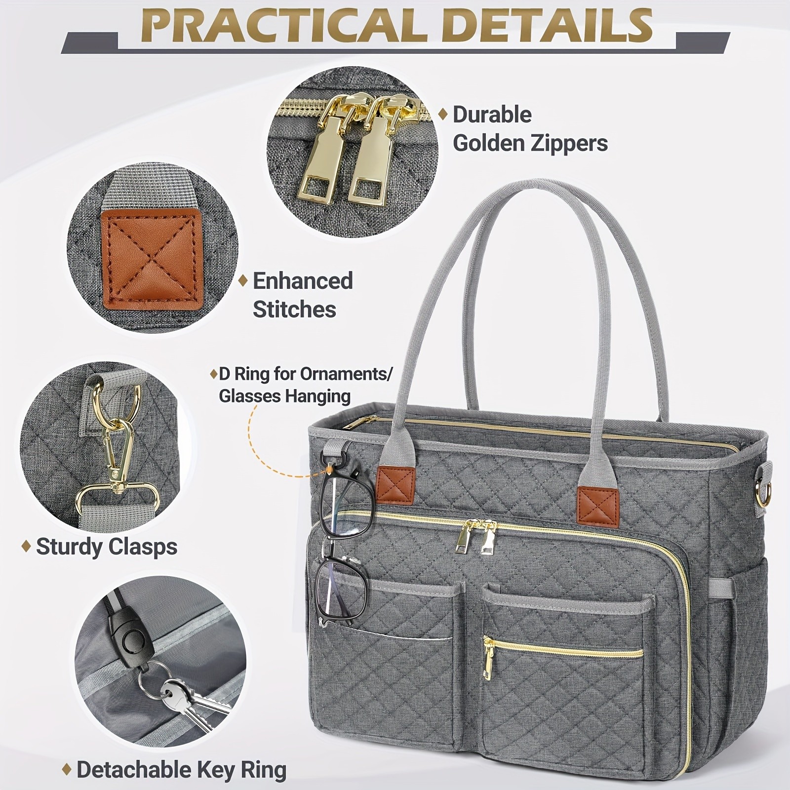 NEWHEY 39.62 cm Laptop Tote Bag for Women Professional, Stylish, and Functional for Work and Travel