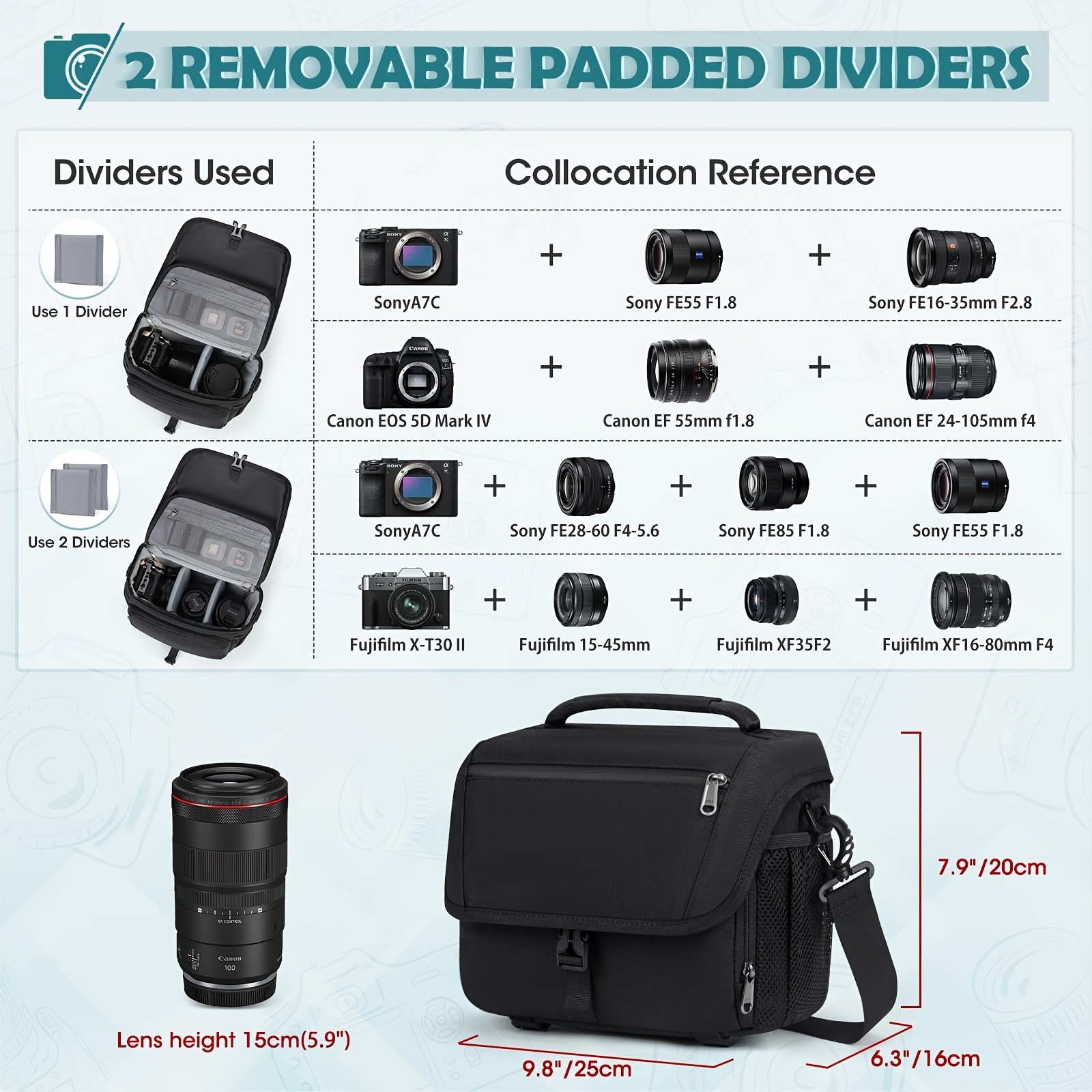 NEWHEY Camera Bag  Durable, Waterproof Protection for Your DSLR, SLR, and Non-Reflex Cameras