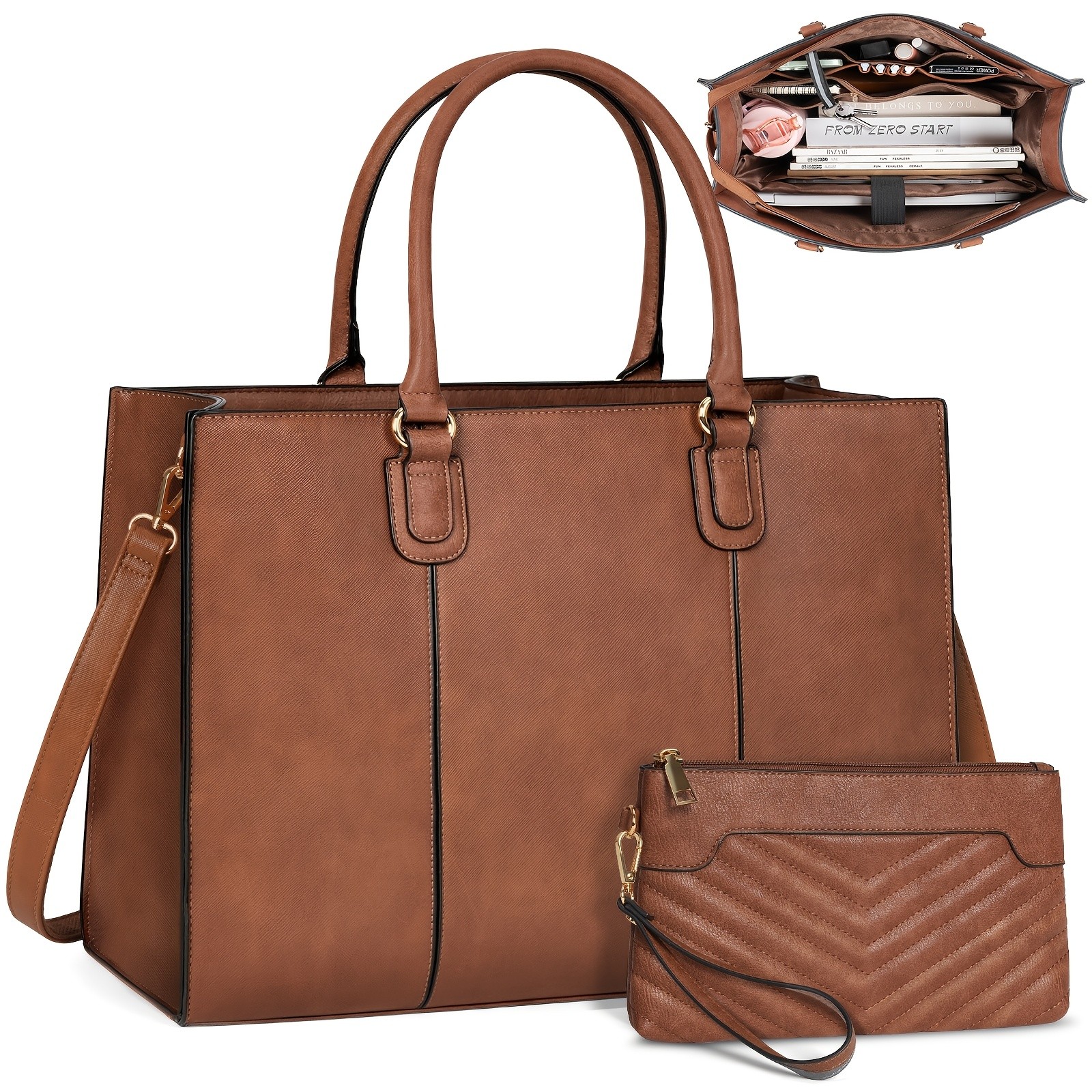 NEWHEY Womens 39.62 cm Laptop Tote Bag Minimalist Style, Lightweight, and Professional for Office & Travel