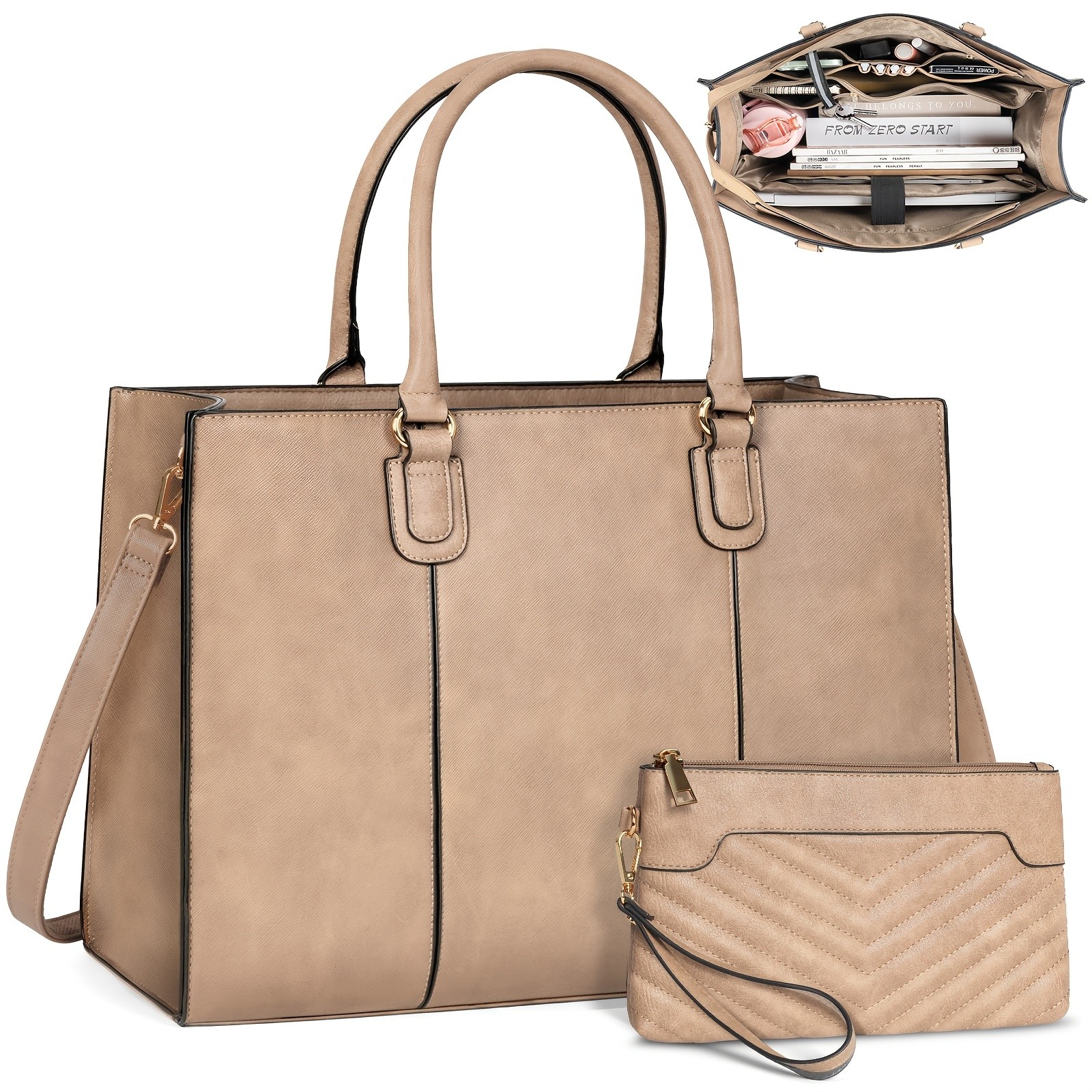 NEWHEY Womens 39.62 cm Laptop Tote Bag Minimalist Style, Lightweight, and Professional for Office & Travel