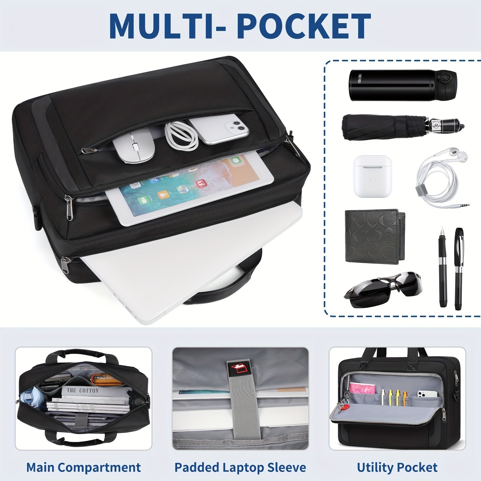 NEWHEY 43.94 cm Laptop Bag for Men  Stylish, Durable, and Perfect for Business and Travel