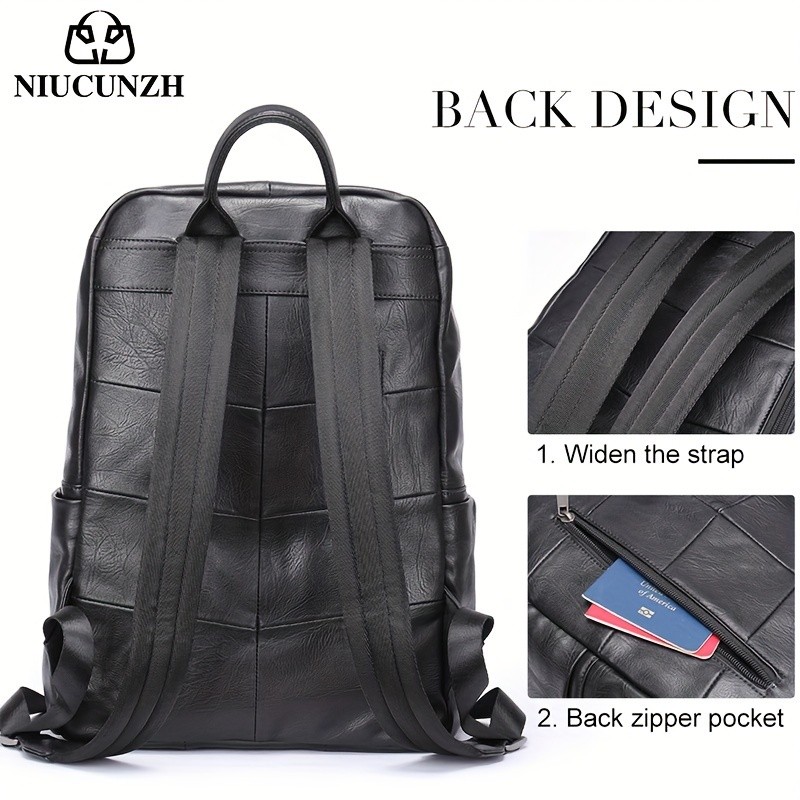 NIUCUNZH Mens Top Layer Cowhide Backpack  Durable, Spacious, and Ideal for Travel and Commuting
