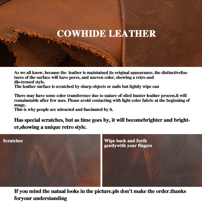 NIUCUNZH Mens Genuine Leather Handbag  Durable, Stylish, and Ideal for Travel, Business, and Short Trips