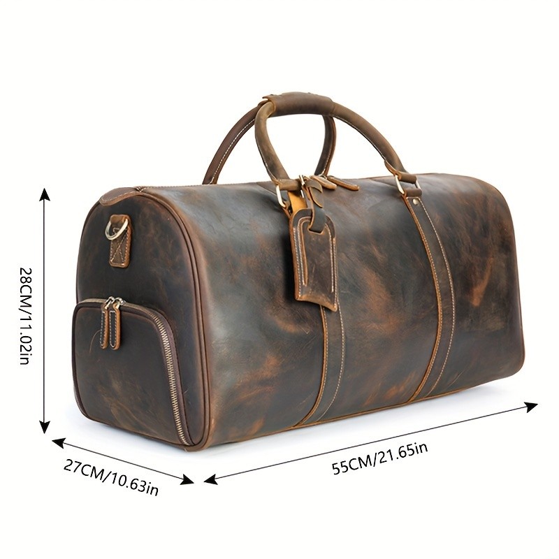 NIUCUNZH Mens Genuine Leather Handbag  Durable, Stylish, and Ideal for Travel, Business, and Short Trips