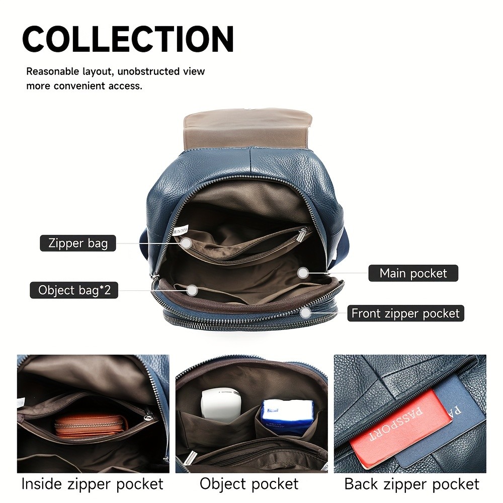 NIUCUNZH Genuine Leather Women's Backpack  Stylish, Durable, and Perfect for Travel Essentials