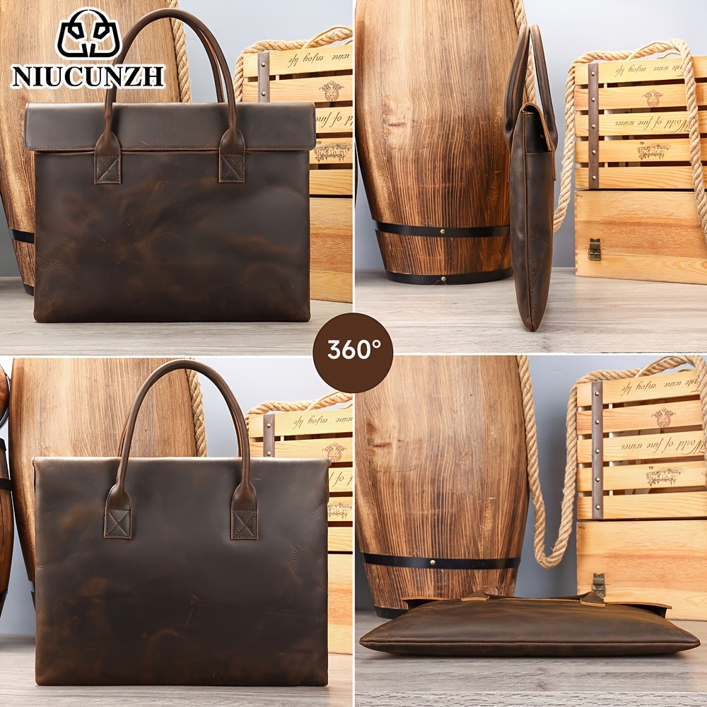 NIUCUNZH Mens Casual Top-Grain Leather Shoulder Bag  Stylish, Durable, and Ideal for Daily Commute and Business Use