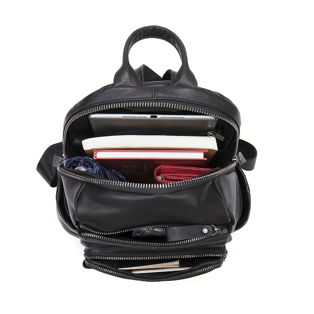 NIUCUNZH Genuine Leather Unisex Backpack  Durable, Spacious, and Perfect for Travel, Commute, and Daily Use