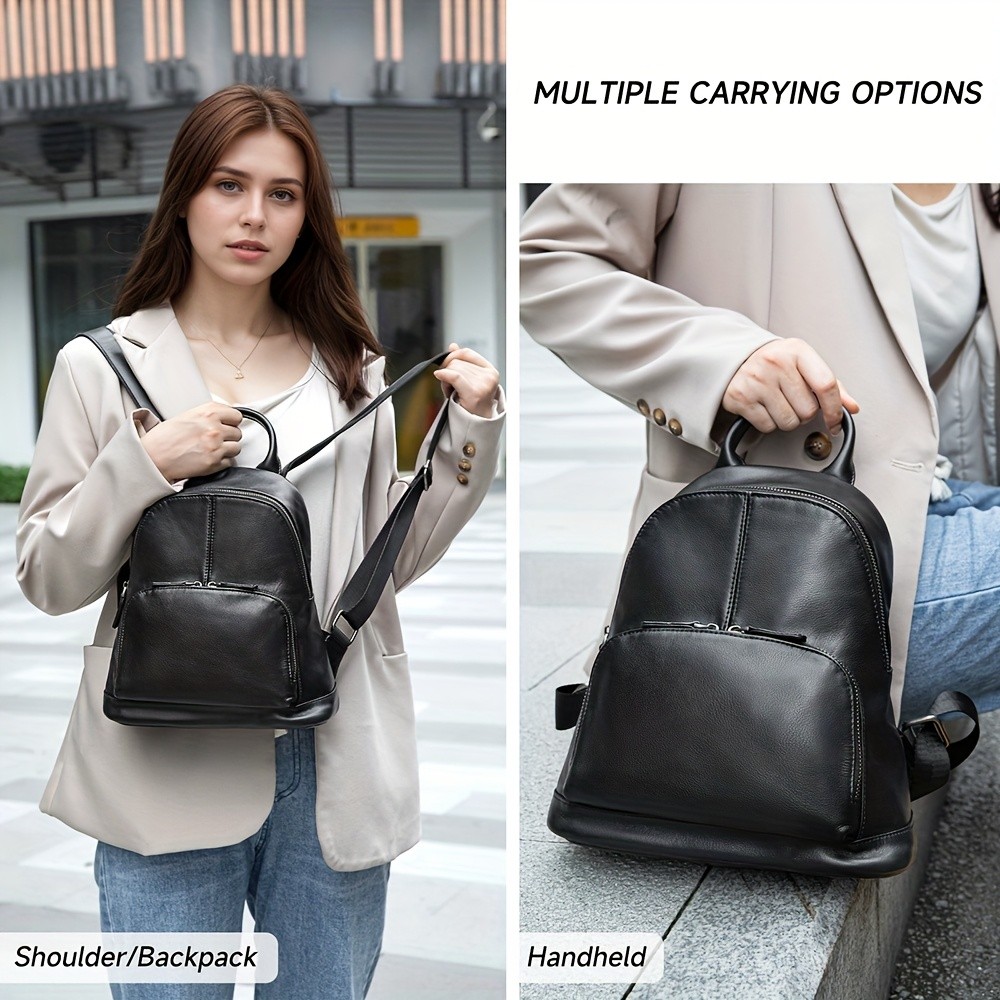 NIUCUNZH Womens Top-Grain Leather Backpack Elegant, Durable, and Perfect for Daily Use and Travel