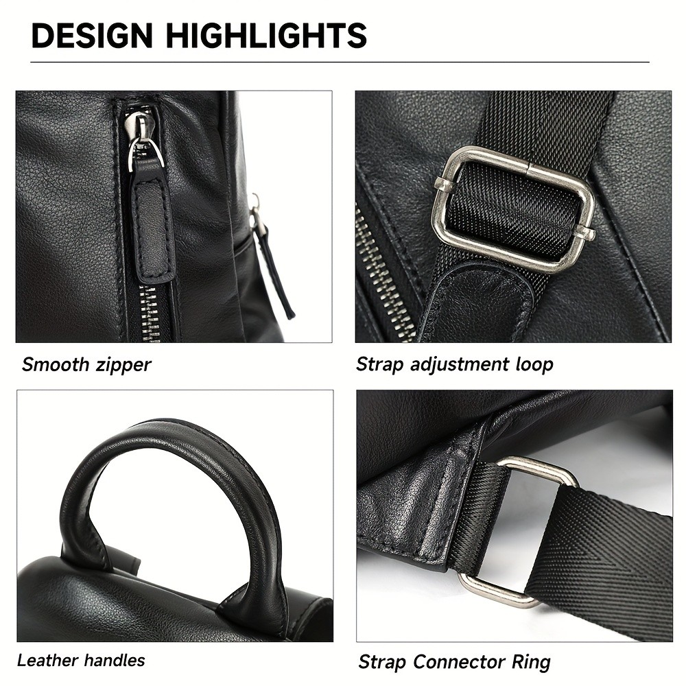 NIUCUNZH Womens Top-Grain Leather Backpack Elegant, Durable, and Perfect for Daily Use and Travel