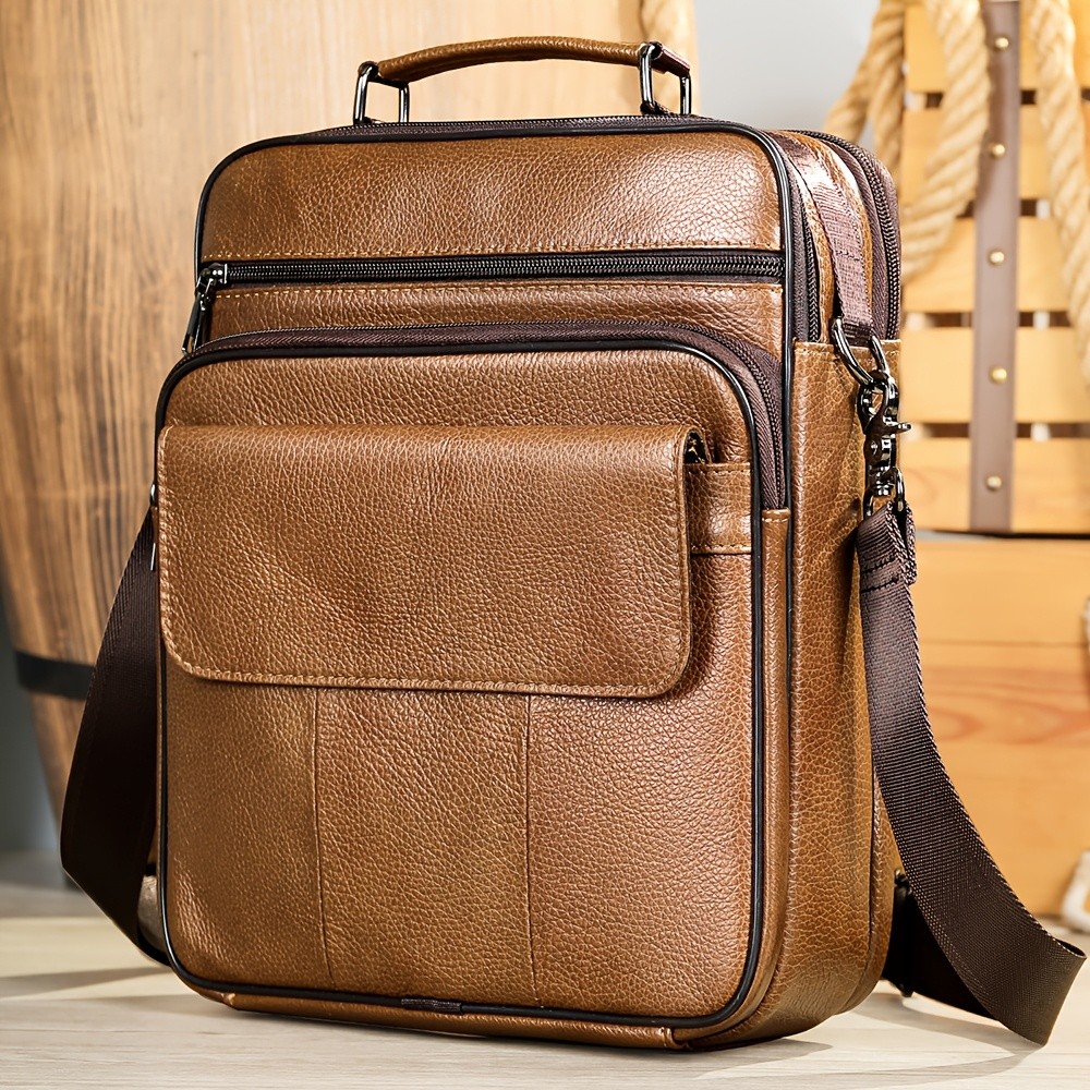 NIUCUNZH Mens Genuine Leather Vintage Full-Grade Cowhide Bag  Stylish, Durable, and Perfect for Business and Casual Use