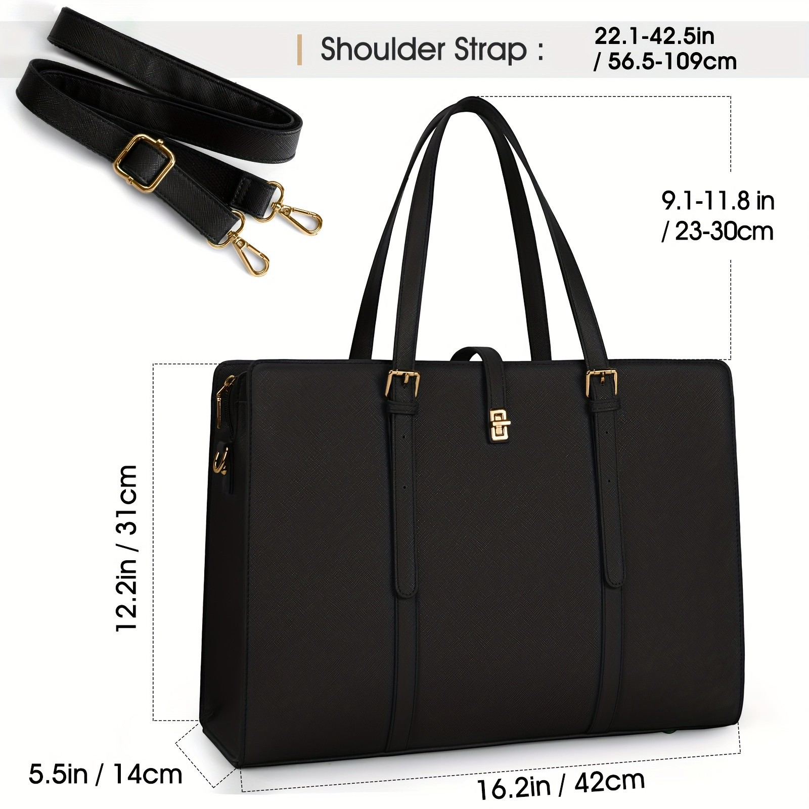IGOLUMON Womens 39.62 cm Laptop Tote Bag Stylish, Spacious, and Perfect for Work, Business, and Travel