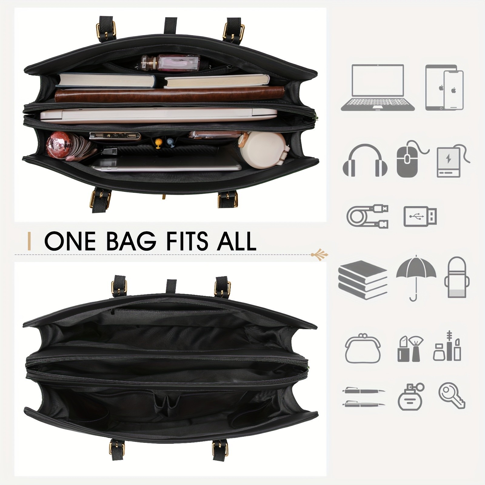 IGOLUMON Womens 39.62 cm Laptop Tote Bag Stylish, Spacious, and Perfect for Work, Business, and Travel