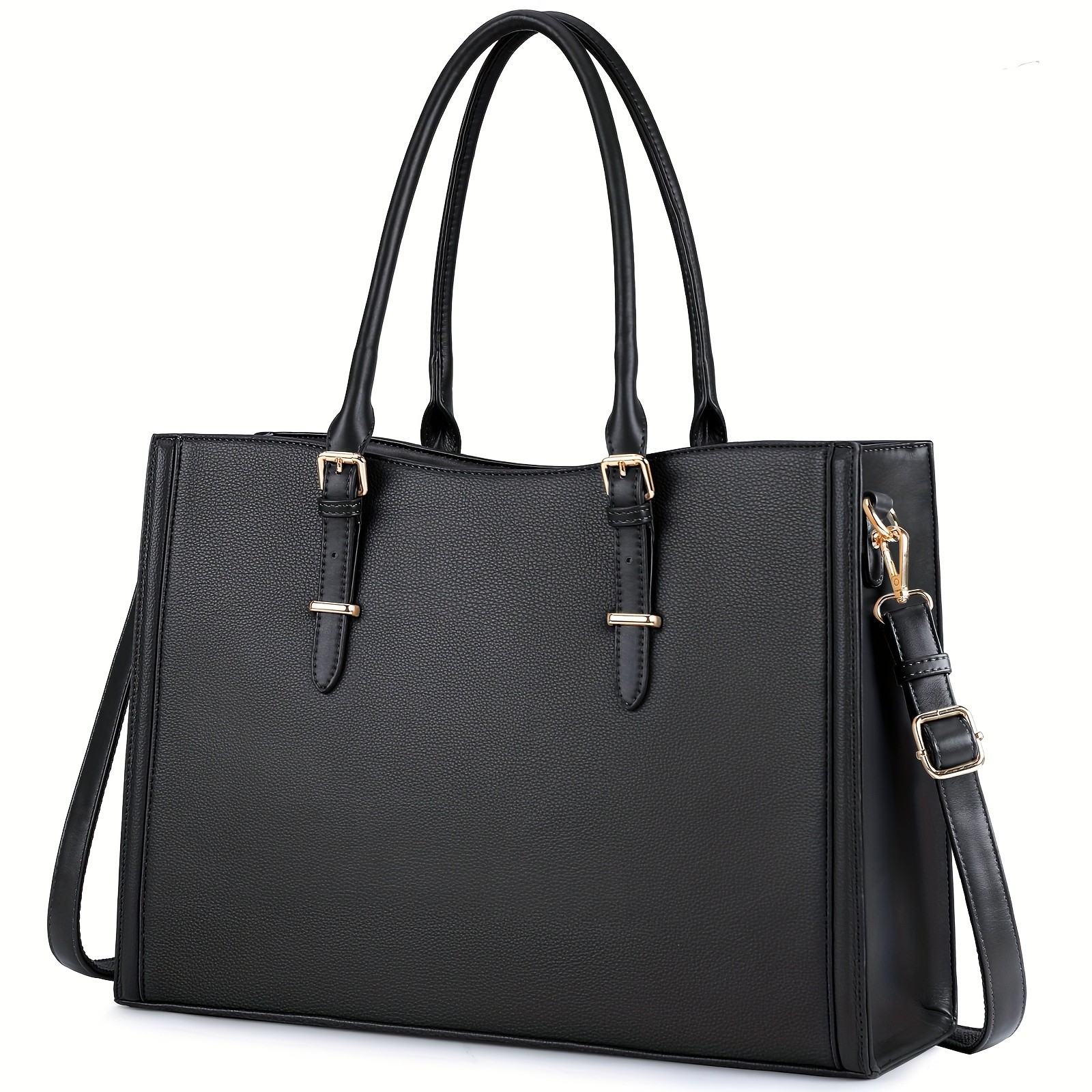 IGOLUMON Womens PU Leather Laptop Tote  Spacious, Elegant, and Perfect for Work, School, and Travel