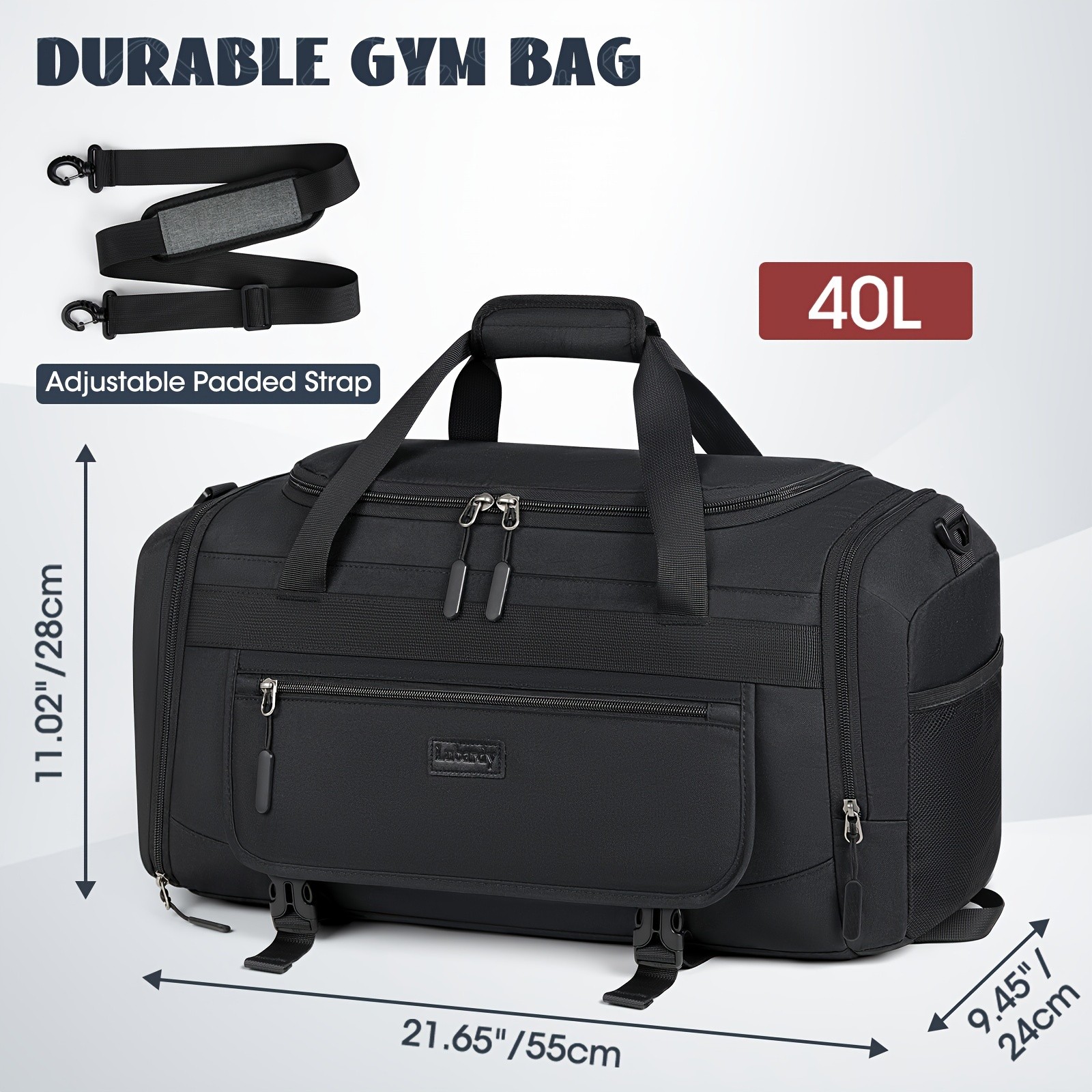 IGOLUMON Mens 40L-55L Fitness Bag  Spacious, Durable, and Perfect for Gym, Travel, and Sports Enthusiasts