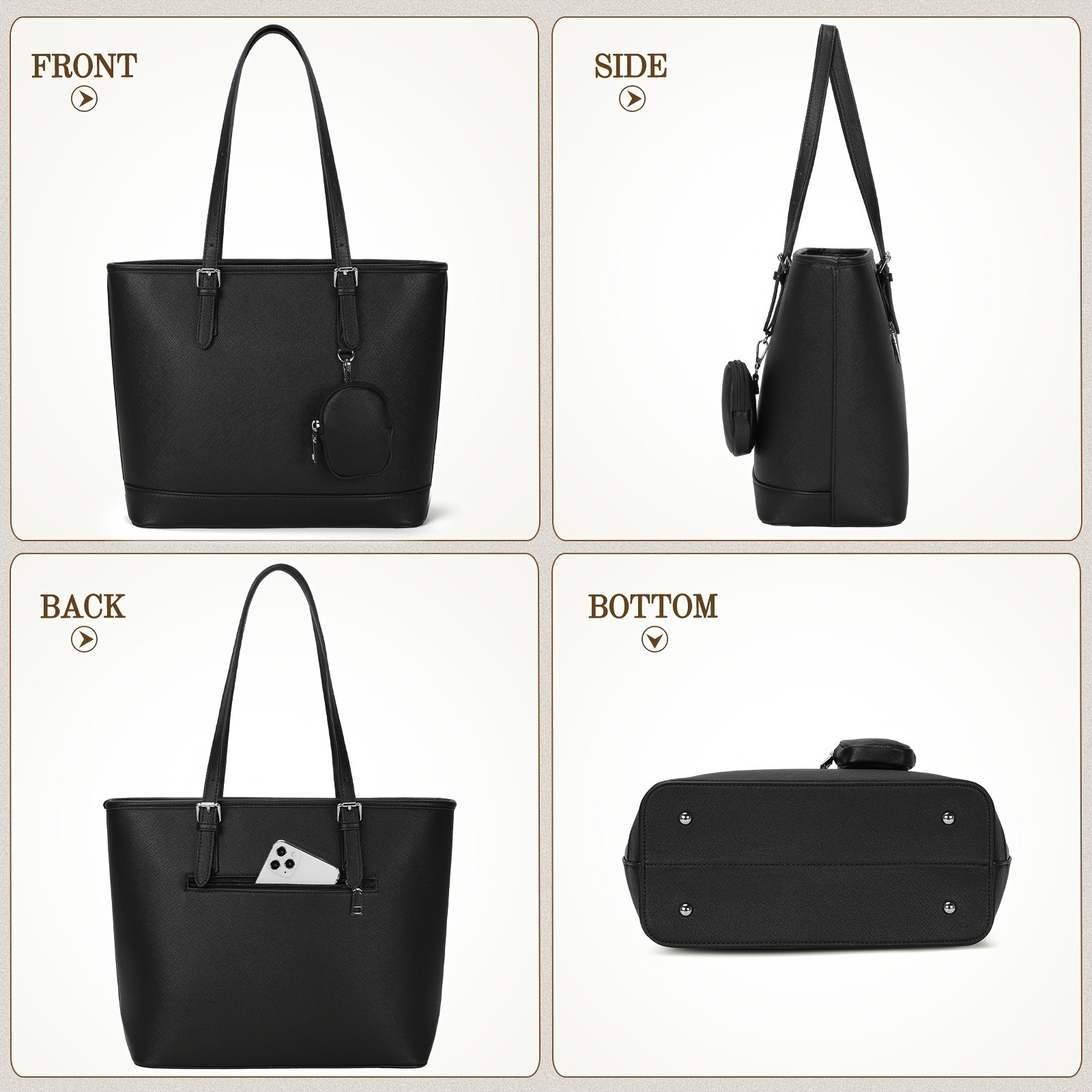 IGOLUMON Womens Large Capacity Tote Bag Stylish, Functional, and Perfect for Work, Travel, and Everyday Use