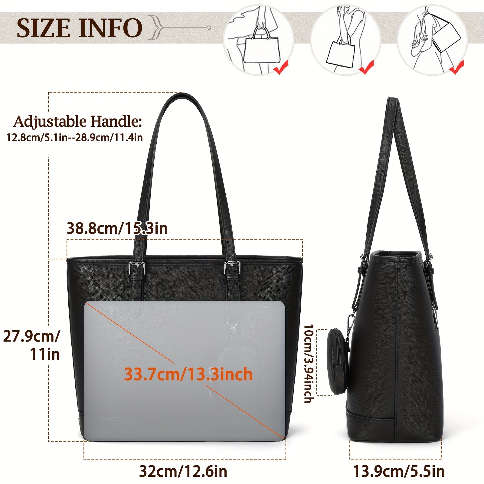 IGOLUMON Womens Large Capacity Tote Bag Stylish, Functional, and Perfect for Work, Travel, and Everyday Use