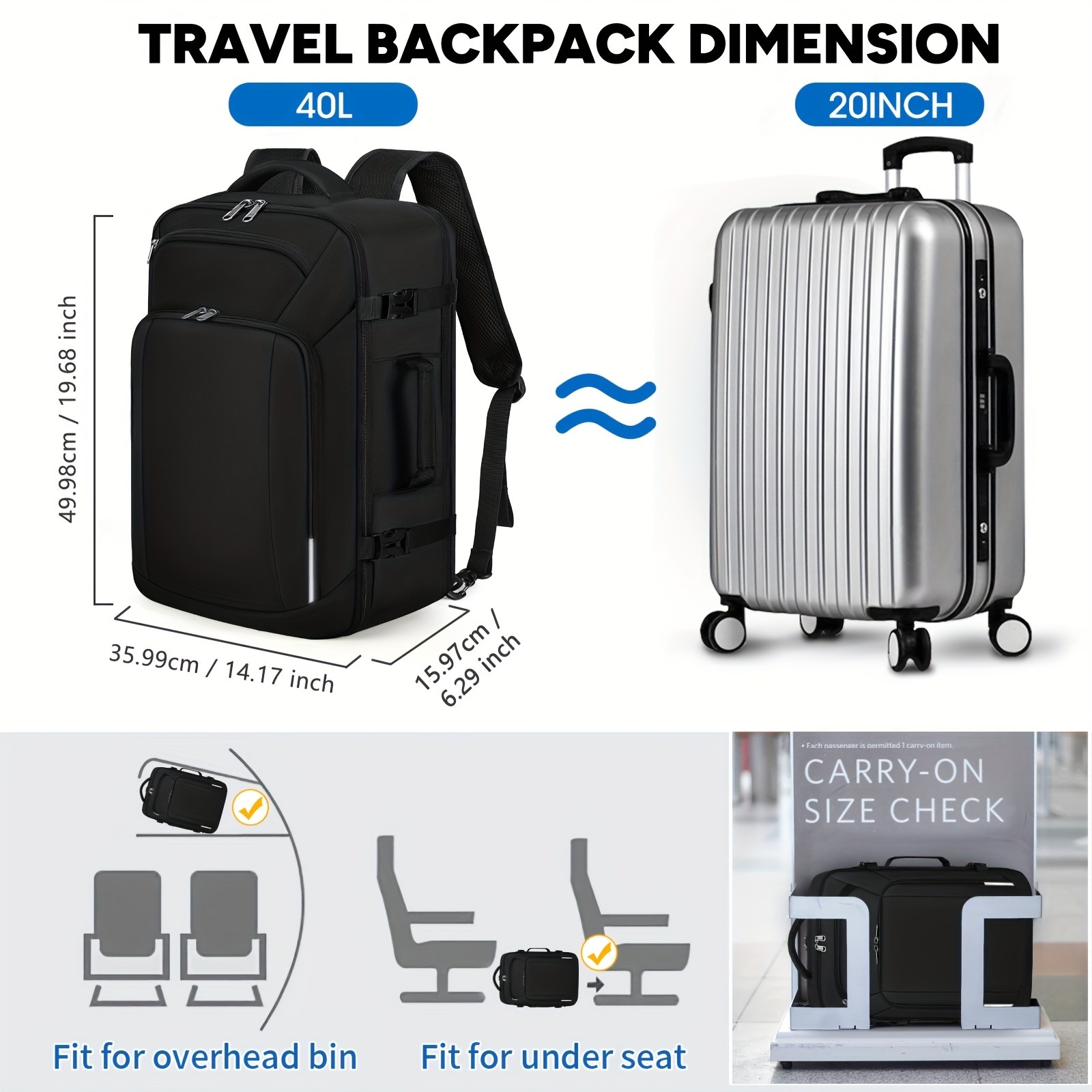 IGOLUMON 40L Travel Backpack  Lightweight, Durable, and Perfect for Business and Weekend Getaways