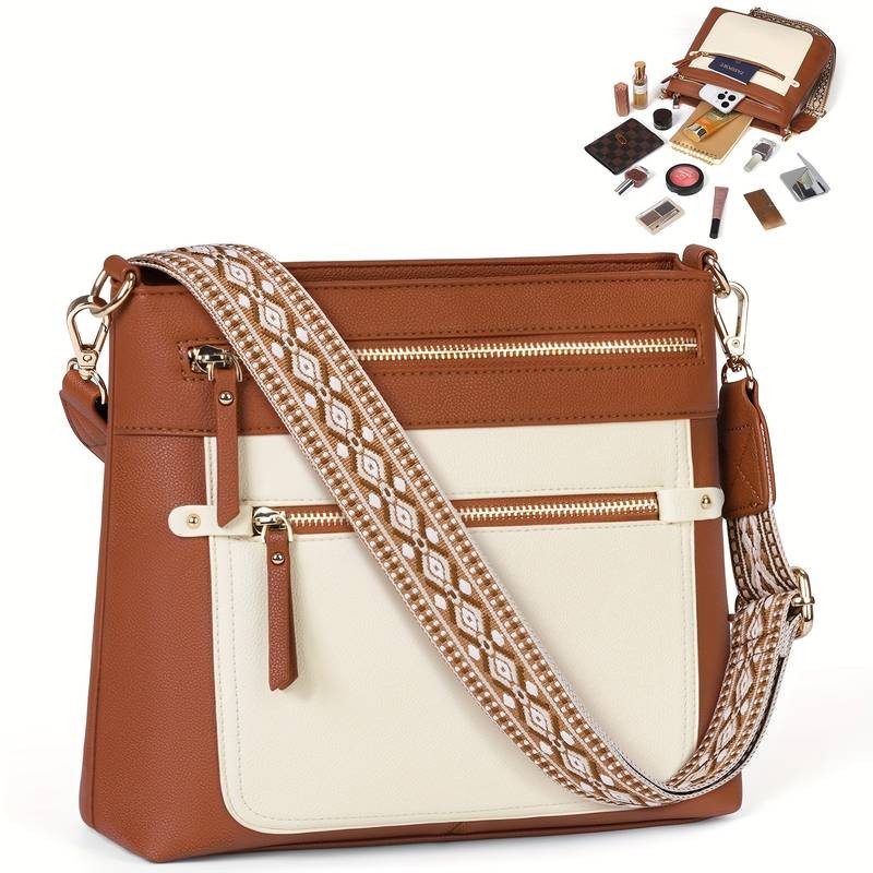 IGOLUMON Womens Crossbody Bag with Adjustable Strap  Lightweight Handbag with Golden-Tone Hardware for Casual & Formal Use