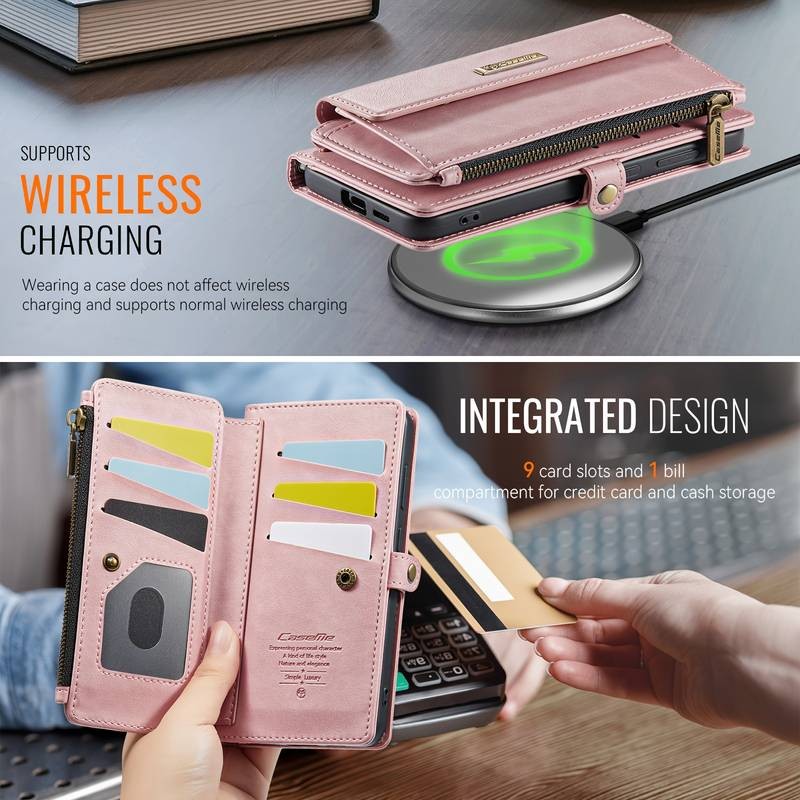 CaseMe Multifunctional Mobile Phone Wallet  RFID-Protected with Wrist & Shoulder Straps for S25, S24, and S23 FE/PLUS/ULTRA Models