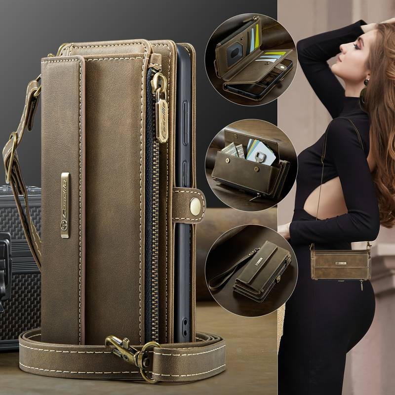 CaseMe Multifunctional Mobile Phone Wallet  RFID-Protected with Wrist & Shoulder Straps for S25, S24, and S23 FE/PLUS/ULTRA Models