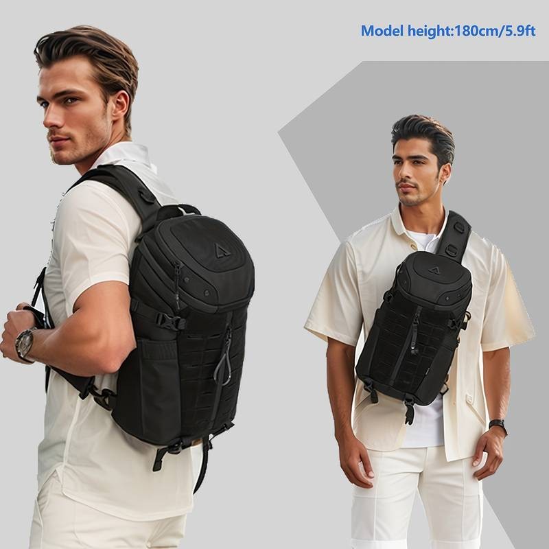 OZUKO Mens Large Capacity Shoulder Bag  Durable, Anti-Scratch EDC Chest Bag with Adjustable Strap
