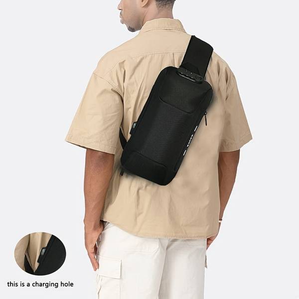 OZUKO Unisex Chest Bag with Anti-Theft Password Lock  Lightweight Crossbody Sling Bag for Daily Commuting and Travel