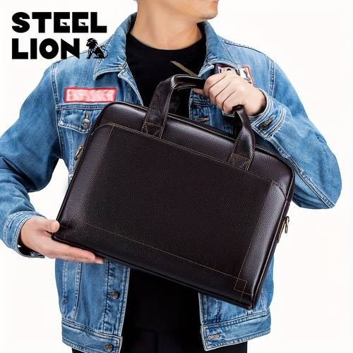 Mens Genuine Leather Laptop Briefcase Lightweight, Stylish Business Computer Bag with Tablet/Notebook Pocket