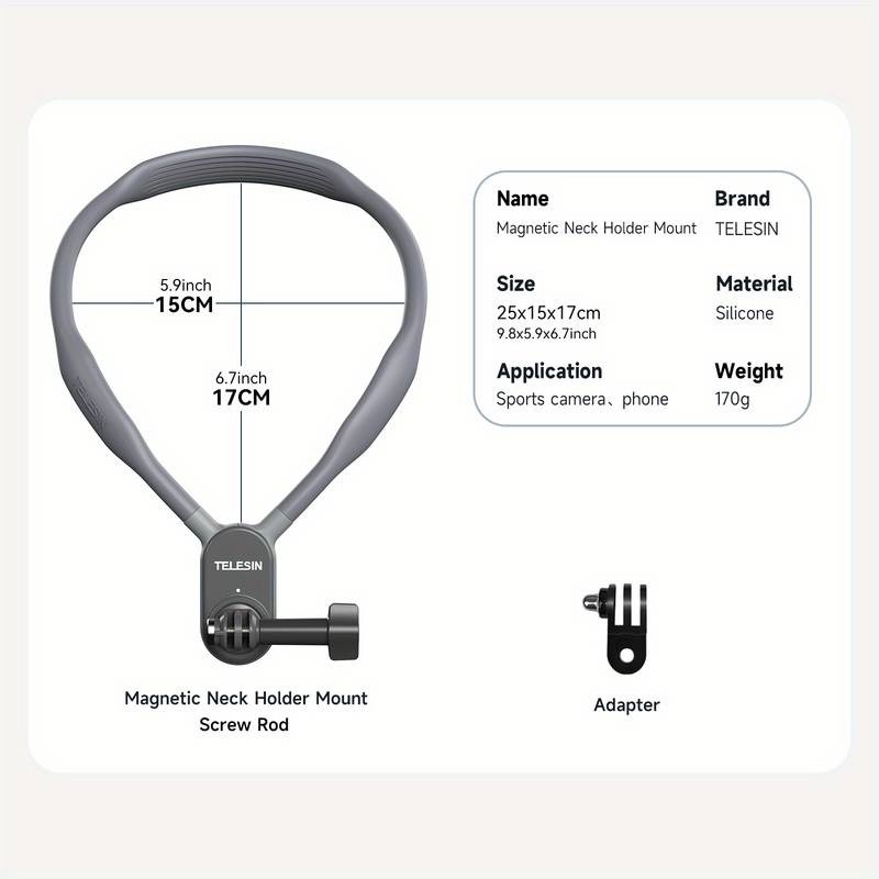 TELESIN Taixun Sports Camera Magnetic Neck Hanger  Compatible with GoPro and Dajiang Action Cameras