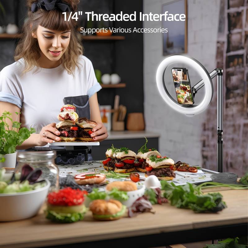 TELESIN Floor-Standing Magnetic Phone Bracket  360 Rotating Adjustable Stand for Vlogs, Video Calls, and Live Streaming