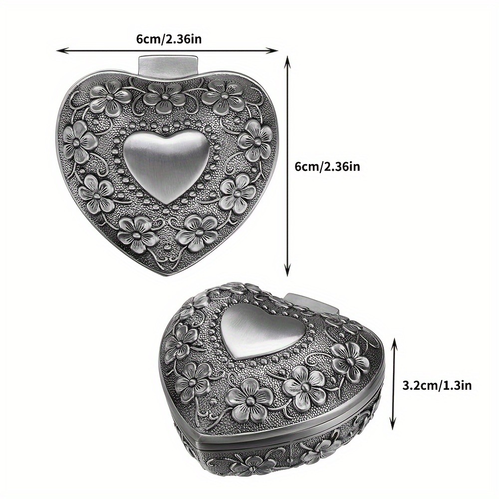 VISNFA Vintage Style Heart-Shaped Jewelry Box