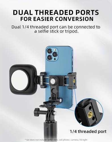 TELESIN Horizontal and Vertical Mobile Phone Clip  360 Rotating Phone Bracket for Photography, Vlogging, and Live Streaming