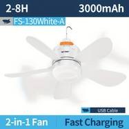 SMILING SHARK 2-in-1 Outdoor Camping Fan Light FS130  USB Rechargeable Fan with Lighting Modes for Camping, Tents, and Home Use