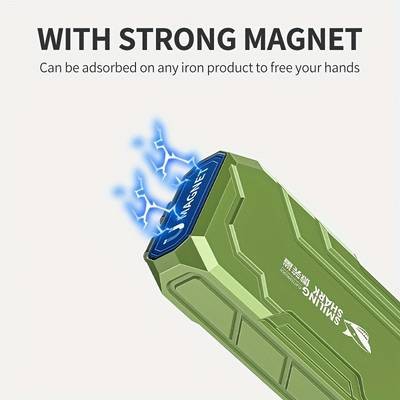 SMILING SHARK Tactical LED Flashlight Super Bright 8-Color USB Rechargeable Flashlight with Magnetic Base