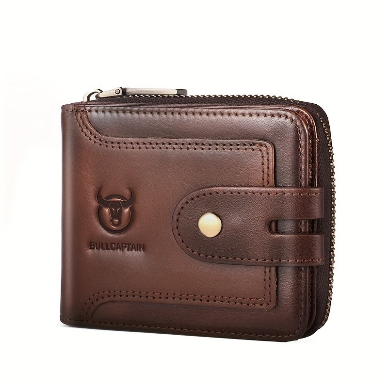 BULLCAPTAIN Men's Vintage Leather Wallet for Men