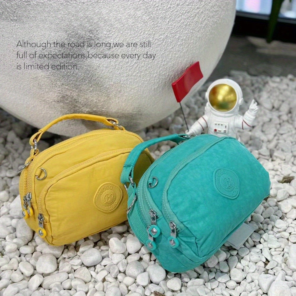 BO Multiple Pocket Nylon Crossbody Bag with Lucky Star Pendant